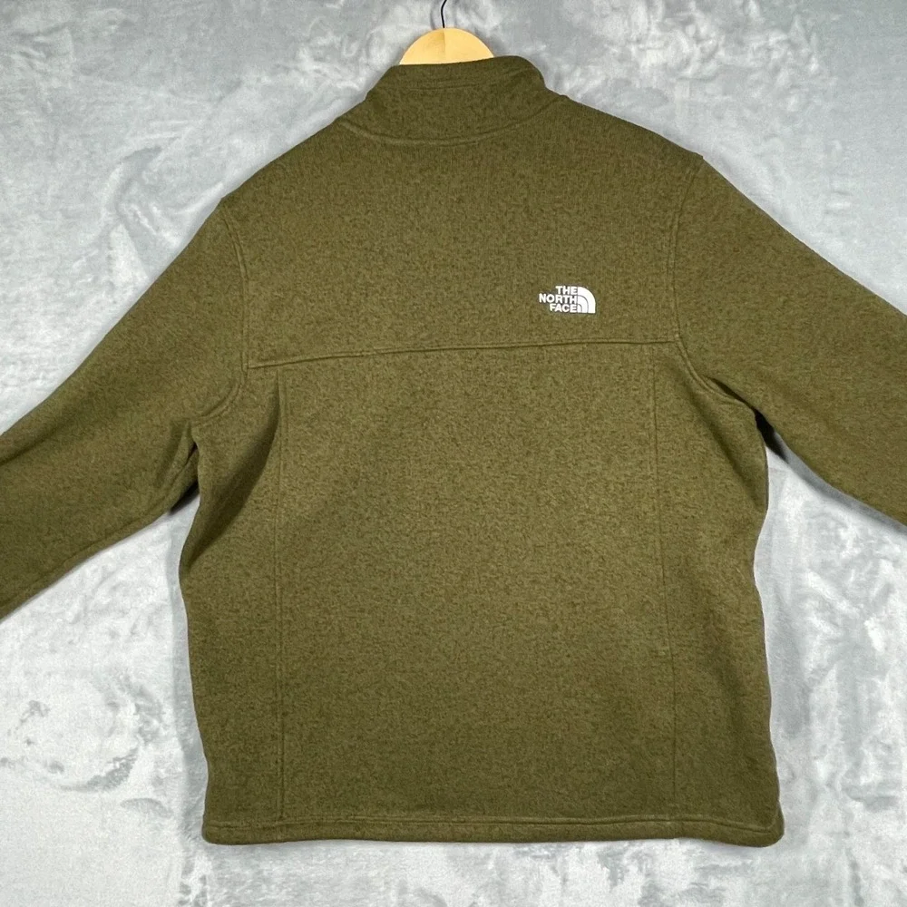 The North Face Mens XL Gordon Lyons Quarter Zip Fleece Pullover Olive Green
